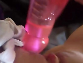 Deep fucking herself with sex toy