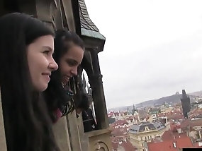 Brunette Teens Rub Each Other's Pussy In Hot Lesbian Action